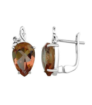 Серебряные серьги с султанитом ‒ Mirserebra925.ru