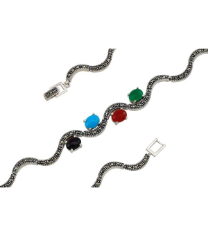 Серебряный браслет с марказитом ‒ Mirserebra925.ru