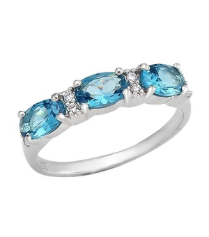 Серебряное кольцо с лондон топазом кварц ‒ Mirserebra925.ru