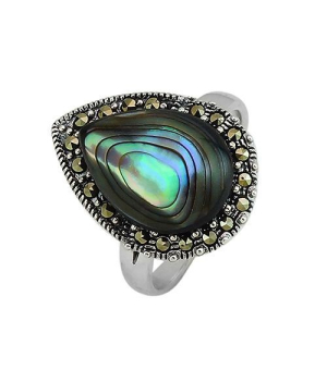 Серебряное кольцо с марказитом ‒ Mirserebra925.ru