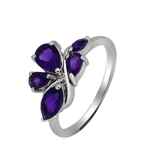 Серебряное кольцо с аметистом ‒ Mirserebra925.ru