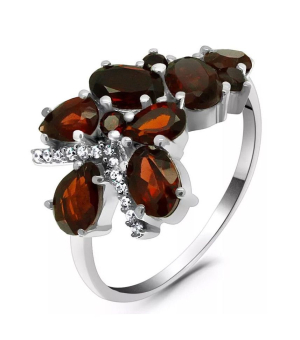 Серебряное кольцо с гранатом – Mirserebra925.ru