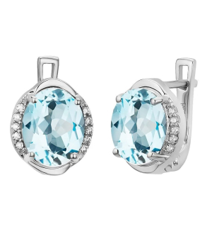 Серебряные серьги с топазом ‒ Mirserebra925.ru