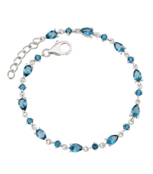 Серебряный браслет с лондон топазом кварц‒ Mirserebra925.ru