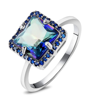 Серебряное кольцо с мистик кварцем ‒ Mirserebra925.ru