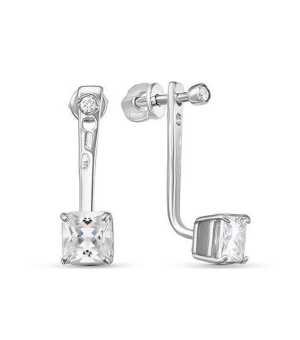 Серебряные серьги с цирконом ‒ Mirserebra925.ru