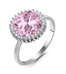 Серебряное кольцо с морганитом – Mirserebra925.ru