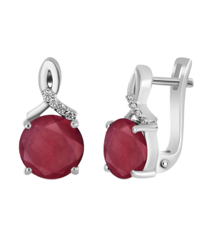 Серебряные серьги с рубином – Mirserebra925.ru