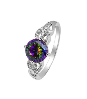 Серебряное кольцо с мистик кварцем ‒ Mirserebra925.ru