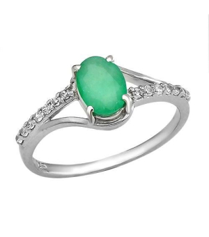 Серебряное кольцо с изумрудом – Mirserebra925.ru