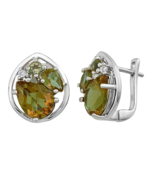 Серебряные серьги с султанитом ‒ Mirserebra925.ru