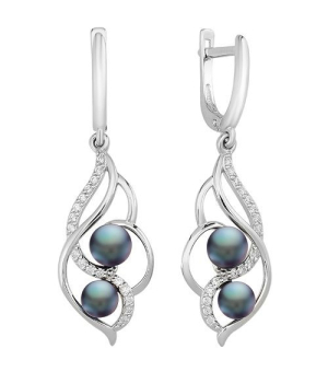 Серебряные серьги с жемчугом ‒ Mirserebra925.ru