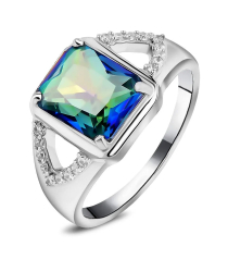 Серебряное кольцо с мистик кварцем ‒ Mirserebra925.ru