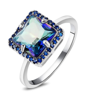 Серебряное кольцо с мистик кварцем ‒ Mirserebra925.ru