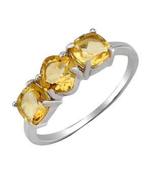 Серебряное кольцо с цитрином – Mirserebra925.ru