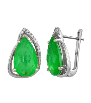 Серебряные серьги с турмалином ‒ Mirserebra925.ru