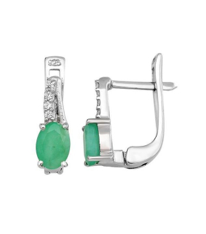 Серебряные серьги с изумрудом – Mirserebra925.ru