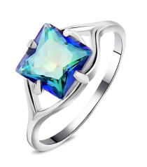 Серебряное кольцо с мистик кварцем ‒ Mirserebra925.ru