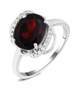 Серебряное кольцо с гранатом – Mirserebra925.ru