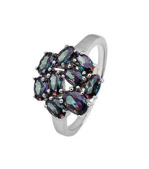 Серебряное кольцо с мистик кварцем ‒ Mirserebra925.ru