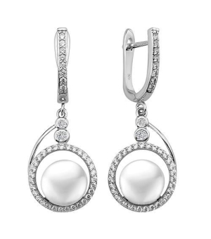 Серебряные серьги с жемчугом ‒ Mirserebra925.ru