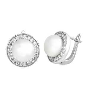 Серебряные серьги с жемчугом ‒ Mirserebra925.ru