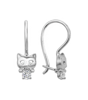 Серебряные серьги с цирконом ‒ Mirserebra925.ru