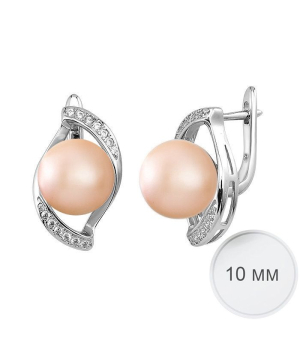 Серебряные серьги с жемчугом ‒ Mirserebra925.ru