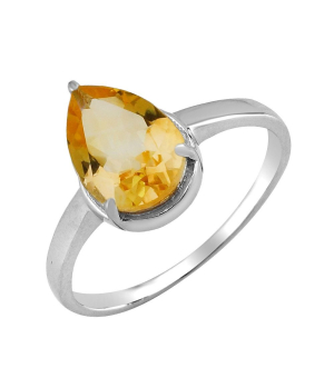 Серебряное кольцо с цитрином – Mirserebra925.ru