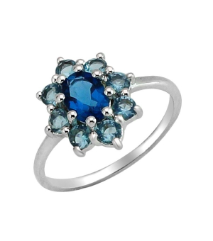 Серебряное кольцо с лондон топазом кварц ‒ Mirserebra925.ru