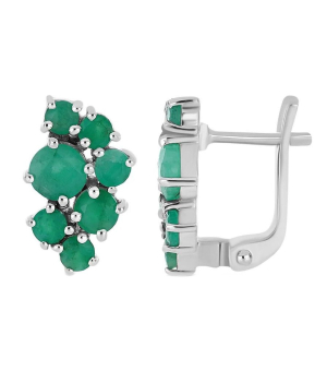 Серебряные серьги с изумрудом – Mirserebra925.ru