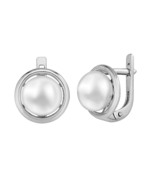 Серебряные серьги с жемчугом ‒ Mirserebra925.ru