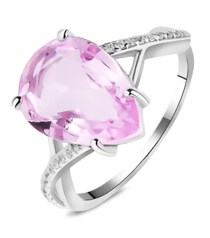 Серебряное кольцо с морганитом – Mirserebra925.ru