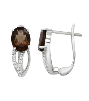 Серебряные серьги с раухтопазом – Mirserebra925.ru