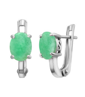 Серебряные серьги с изумрудом – Mirserebra925.ru
