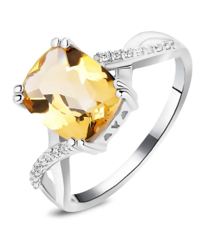 Серебряное кольцо с цитрином – Mirserebra925.ru