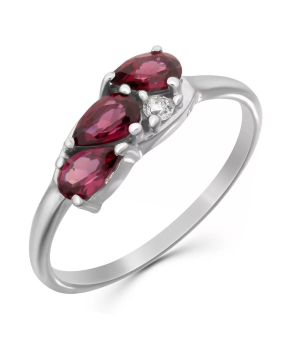 Серебряное кольцо с родолитом – Mirserebra925.ru