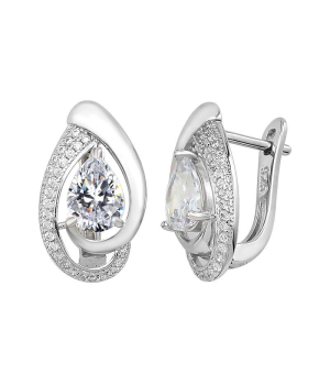 Серебряные серьги с цирконом ‒ Mirserebra925.ru