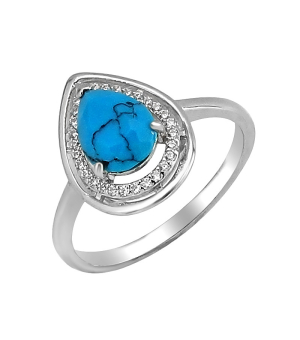 Серебряное кольцо с бирюзой ‒ Mirserebra925.ru