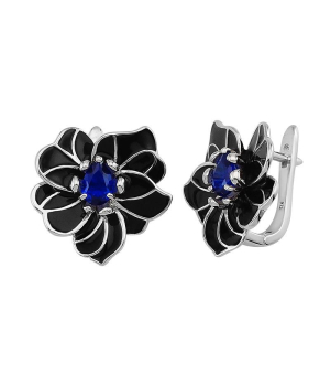 Серебряные серьги с эмалью ‒ Mirserebra925.ru