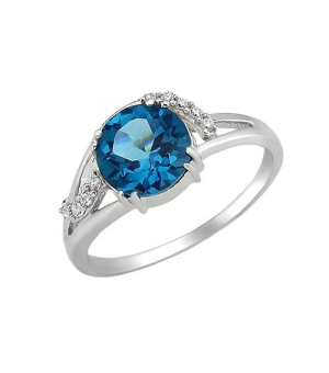 Серебряное кольцо с лондон топазом кварц ‒ Mirserebra925.ru
