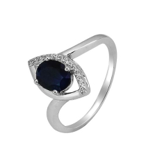 Серебряное кольцо с сапфиром – Mirserebra925.ru