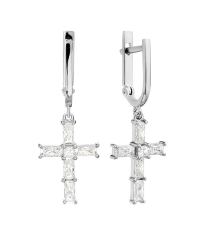 Серебряные серьги с цирконом ‒ Mirserebra925.ru