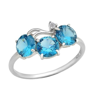 Серебряное кольцо с лондон топазом кварц ‒ Mirserebra925.ru