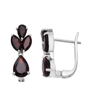 Серебряные серьги с гранатом – Mirserebra925.ru