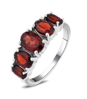 Серебряное кольцо с гранатом – Mirserebra925.ru