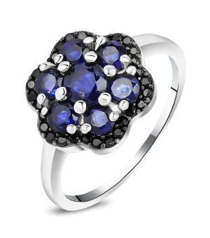 Серебряное кольцо с сапфиром – Mirserebra925.ru