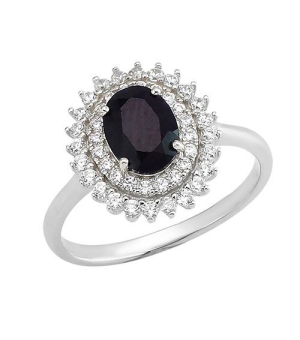 Серебряное кольцо с сапфиром – Mirserebra925.ru