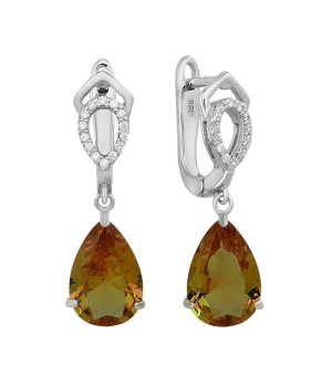 Серебряные серьги с султанитом ‒ Mirserebra925.ru