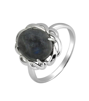 Серебряное кольцо с лабрадоритом ‒ Mirserebra925.ru